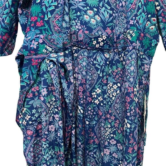 VTG 80s Jane Schaffhausen Belle France Wrap Dress Womens 6 Cottagecore - Picture 7 of 10